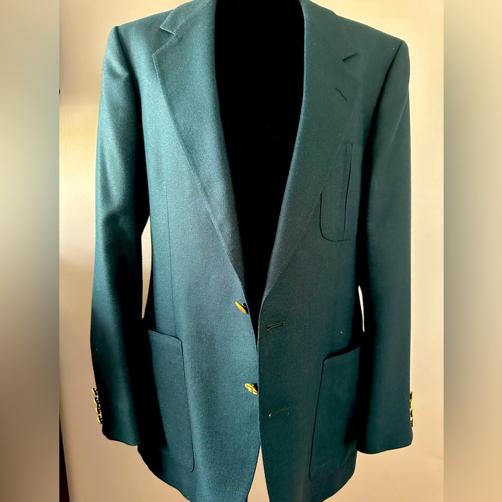 Lanvin Green Blazer with Gold Accents